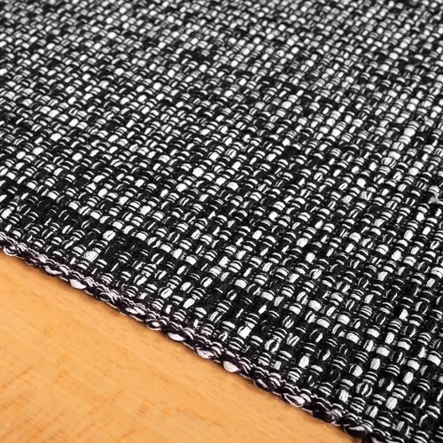 Vista 4 de Camino de mesa 100% algodón para mesas de comedor, rectangular, tejido de dos tonos, 72 x 13 pulgadas, suave y duradero, color negro (paquete de 1)