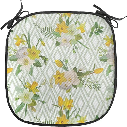 Vista 130 de Ambesonne Flamingo - Cojín de asiento para silla, diseño de fantasía exótica con elementos de vida silvestre hawaiana en colores pastel, acolchado