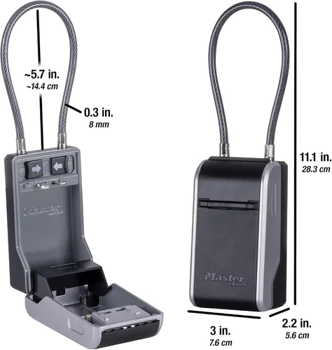 Vista 7 de Master Lock Caja de llaves de alta capacidad, dial de combinación, cable removible