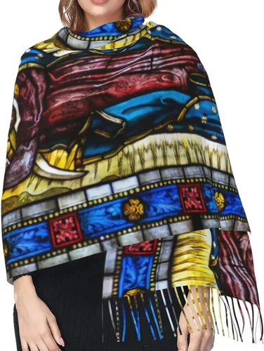 Vista 4 de Waygotee Our Lady Of Guadalupe Virgin Mary Soft Cashmere - Bufandas ligeras para mujer, chales grandes y envolturas