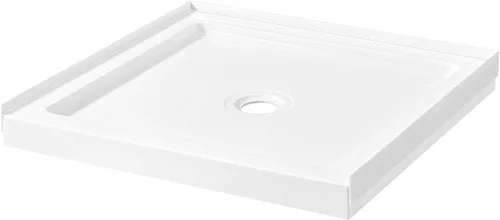 Vista 20 de OVE Decors Base de ducha rectangular de 32 pulgadas de ancho x 36 pulgadas de profundidad, drenaje lateral oculto, acrílico blanco, diseño reversible