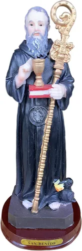 Vista 2 de San Benito - Figura religiosa de 8.0 in, estatua de San Benito