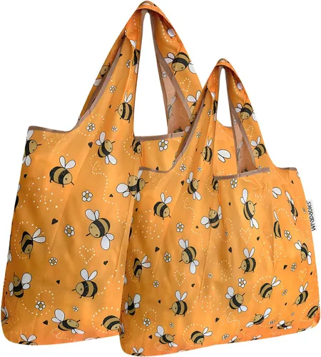 Vista 9 de Bowbear Bolsa de compras reutilizable de nailon plegable (juego de 2), cachemira colorida