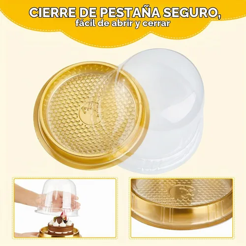 Vista 3 de Mimorou Cajas individuales para cupcakes, recipientes de plástico transparente para cupcakes, soporte individual desechable con tapa, soporte alto