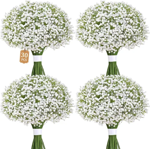 Vista 17 de Dolicer Guirnalda de flores artificiales para el aliento del bebé, 2 Azul