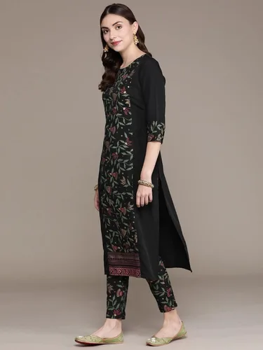 Vista 2 de Chandrakala Kurti estampado para mujeres indio étnico Kurta Kurti vestido túnica (K201)