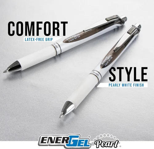 Vista 4 de Pentel EnerGel Deluxe RTX - Bolígrafo retráctil de gel líquido Retráctil, línea media, punta de aguja, tinta negra, rosa, azul y morada