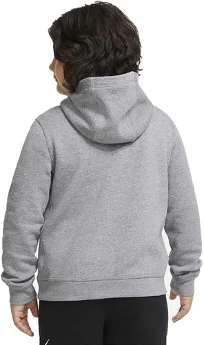 Vista 2 de Nike Sudadera con capucha Club para niños (niños grandes) carbón jaspeado, SM (8 niños grandes), Carbón jaspeado blanco