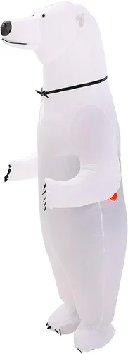 Vista 7 de ZISUEX Disfraz inflable de oso polar disfraz inflable de Halloween traje de fiesta juego de cosplay disfraz de oso polar regalo de Navidad oso polar