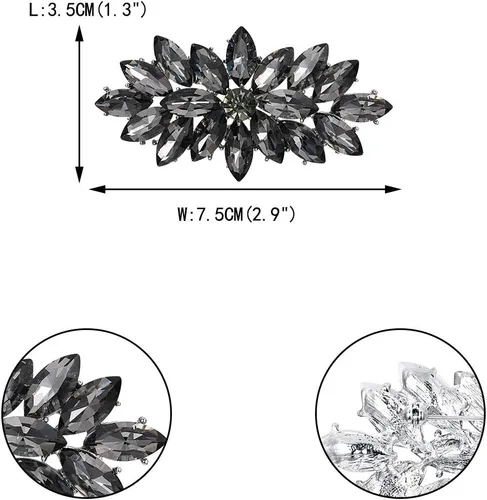 Vista 3 de EVER FAITH Elegante broche de flores de cristal marquesa para mujer
