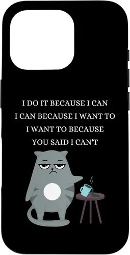 Vista 20 de iPhone 16 Gato malo travieso sarcástico rudo divertido frases caso