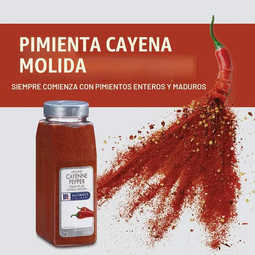 Vista 2 de McCormick Culinary Pimienta de cayena molida, 14 onzas, un recipiente de 14 onzas de pimienta de cayena en polvo, ideal para frotes, adobos, salsas