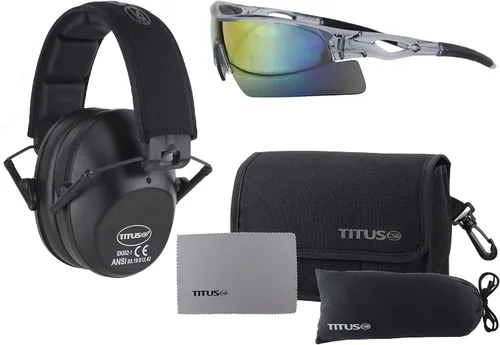 Vista 18 de TITUS Paquete combinado de orejeras y gafas de seguridad de línea delgada