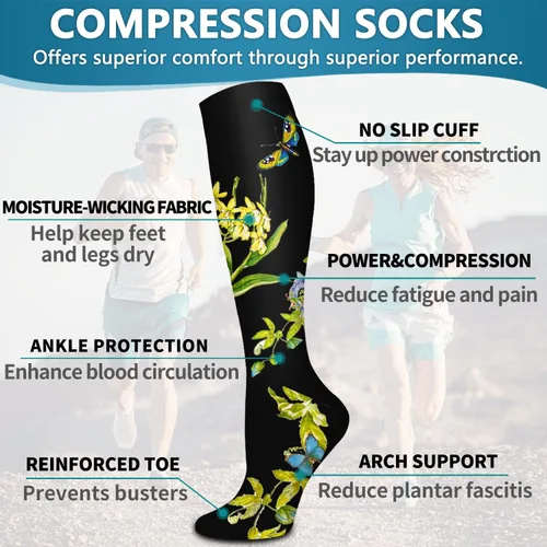 Vista 166 de Bluemaple 6 Pack Copper Compression Socks for Women and Men Circulation-Best Support for Medical, Running,Nursing,Athletic