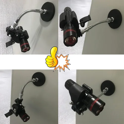 Vista 5 de Soporte de montaje de linterna de montaje de base magnética - Base magnética fuerte - Con clips ajustables flexibles - Adecuado para linterna