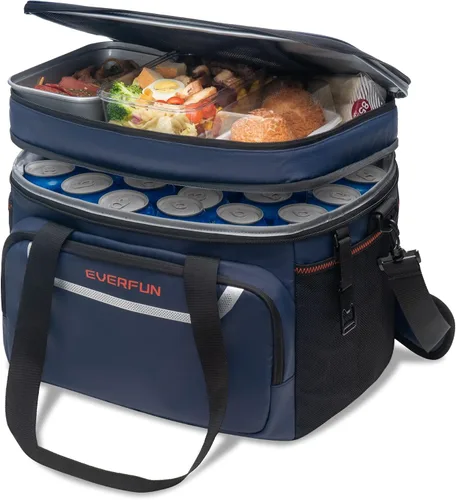 Vista 13 de EVERFUN Pequeña bolsa más fresca 24 latas doble cubierta impermeable Negro