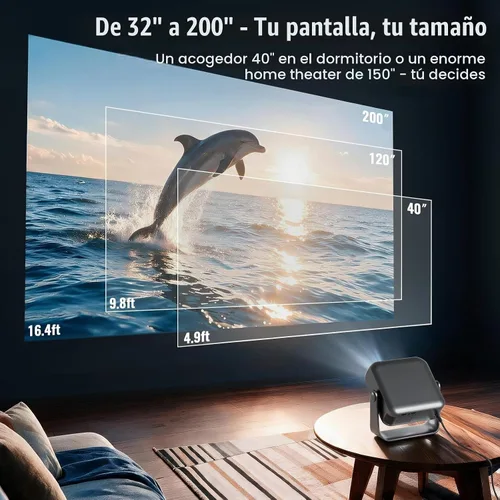 Vista 4 de [Aplicaciones con licencia oficial] Proyector con WiFi y Bluetooth 4K Gris