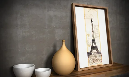 Vista 4 de Póster de 12x36, diseño de la Torre Eiffel vintage delgada