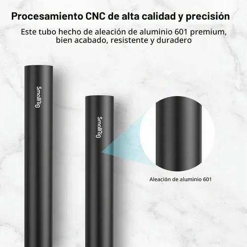 Vista 3 de SMALLRIG Paquete de varillas de 0.591 in con conectores de tapa de varilla