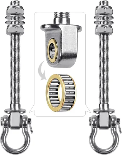 Vista 14 de 2 perchas de columpio resistentes con rodamientos, accesorios de columpio de acero inoxidable para vigas de madera y metal, ganchos para colgar