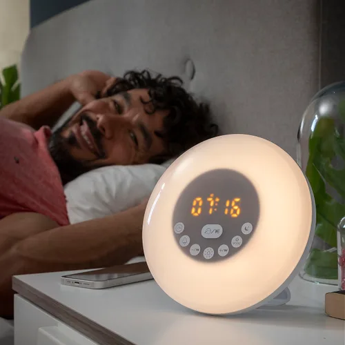 Vista 2 de Despertador Amanecer Recargable con Altavoz Sunrilk InnovaGoods