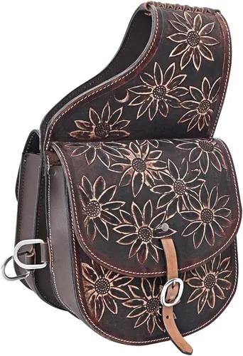 Vista 10 de HILASON Concho Western Horse - Bolsa de sillín de cuero resistente y tradicional Bolsa de sillín Bolsa de sillín de caballo Bolsa de sillín