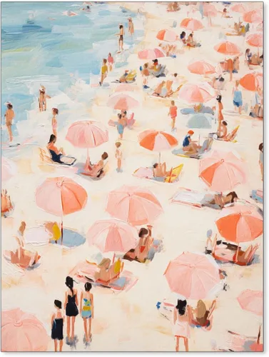 Vista 26 de Arte de pared costero de verano rosa pastel playero surfing pósteres de vaquera, impresiones en lienzo estéticas de 08 x 10 pulgadas, marco negro