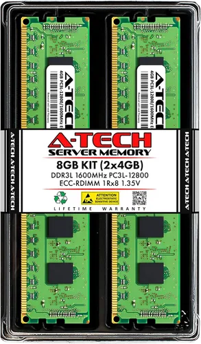 Vista 84 de A-Tech 4GB DDR3 1333MHz PC3-10600R ECC RDIMM 1Rx4 Rango único 1.5V Registrado DIMM 240-Pin Módulo de actualización de memoria RAM de servidor