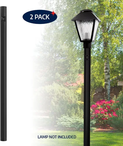Vista 2 de Solus SP7-320NCA-BK-2PK Poste de lámpara de entierro directo para exteriores de 7 pies con sensor fotográfico del atardecer al amanecer, se adapta a