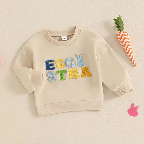 Vista 3 de Traje de San Valentín para bebé, niña, niño, traje de San Valentín, sudadera de manga larga con estampado de corazón