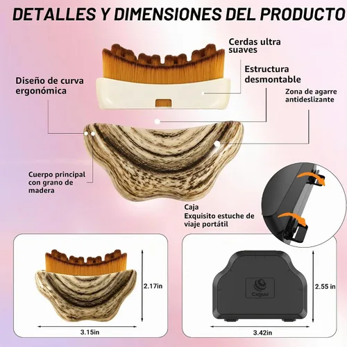 Vista 2 de Cepillo facial de drenaje linfático, masajeador Gua Sha desmontable Nuevo-2 piezas