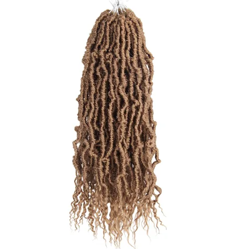 Vista 37 de BOHOBABE Rastas Sintéticas de Ganchillo de 10 Pulgadas, Rastas de Ganchillo Suaves Boho con Puntas Rizadas, Rastas Cortas de Diosa Bohemia de 1#