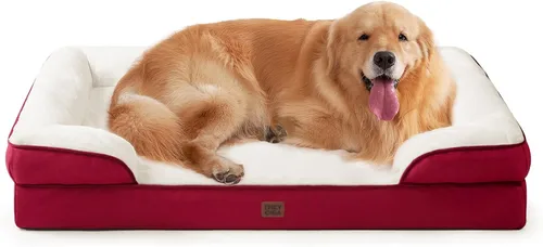 Vista 33 de EHEYCIGA – Cama ortopédica impermeable para perros pequeños, de espuma viscoelástica tipo caja de huevos, con bordes elevados y base antideslizante