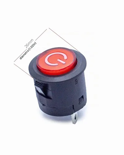 Vista 2 de WEELYE - 2 piezas de automóvil de parachoques de 6 V 12 V con botón de encendido circular rojo, interruptor de arranque eléctrico para niños, piezas