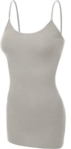 Vista 244 de Emmalise Camisola larga casual básica para mujer, con tirantes ajustables, top en capas