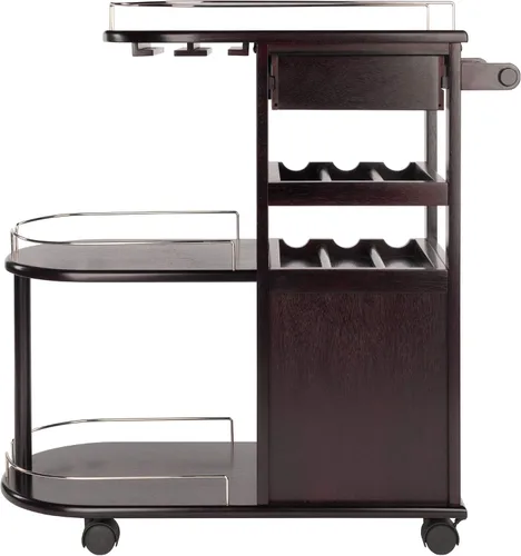 Vista 3 de Winsome Carrito de servir para cocina, Madera, Espresso oscuro