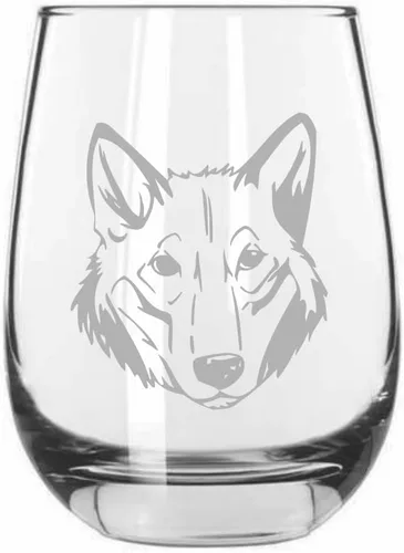 Vista 152 de Shar Pei (chino) - Vaso de vino sin tallo grabado para perro, 15.25 onzas