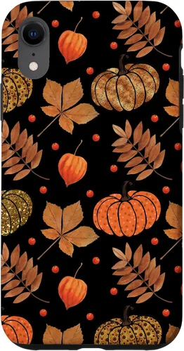 Vista 25 de Otoño hojas y calabazas patrón Halloween otoño regalos caso para iPhone 17