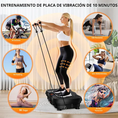 Vista 6 de Vibration Plate Exercise Machine, 130 Levels Full Body Workout Vibrating Plate for Lymphatic Drainage Weight Loss, 450 Lbs Capacity Shake Platform
