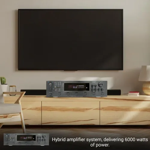 Vista 9 de Technical Pro Kit de sistema estéreo para el hogar - Amplificador Bluetooth de 6 canales 6000 vatios w/ 6 x 8” Framed Ceiling Speakers 300 W