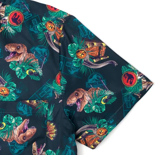 Vista 3 de Jurassic World Jurassic Park T-Rex - Camisa de vestir con botones para adulto