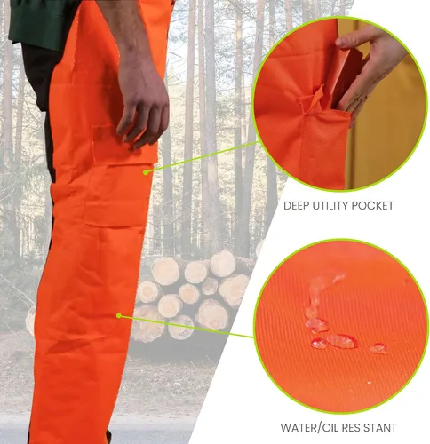 Vista 4 de MGP SUPPLY Apron Style Chainsaw Chaps with Pocket & Adjustable Waist Lightweight Class B Protective Safety Equipment