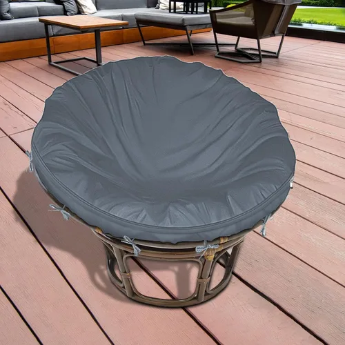 Vista 7 de Funda de cojín Papasan impermeable solamente, (para fundas de cojín de silla Papasan de 47 a 55 pulgadas) diseño de cremallera gris para un fácil