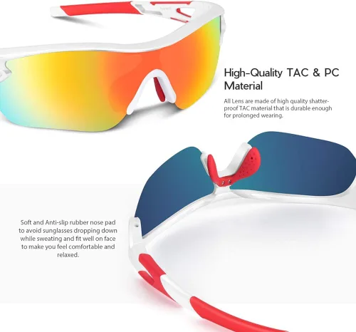 Vista 3 de Lentes de sol polarizados para hombres y mujeres jóvenes de béisbol ciclismo correr conducir pesca golf motocicletas lentes TAC UV400