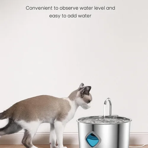 Vista 3 de Pawdrate - Fuente de agua para perros de 3.2L/108 onzas, dispensador automático ultrasilencioso de agua para mascotas con ventana de agua, cuenco