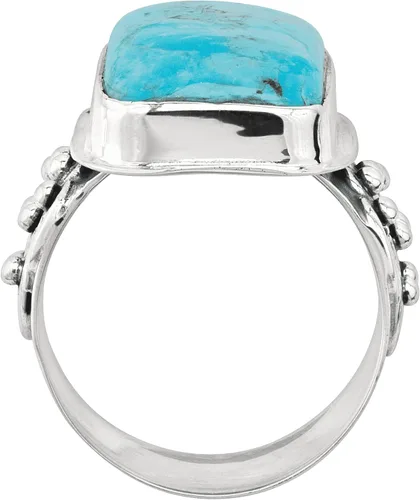 Vista 3 de Silpada Anillo de plata de ley con estampado de turquesa Mojave comprimida 'Big Spring', Plata de ley, plata, Turquesa