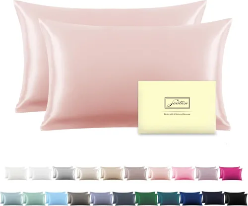 Vista 16 de Funda de almohada de seda para cabello y piel, suave, transpirable y resistente, funda de almohada de seda de tamaño Queen, fundas de almohada