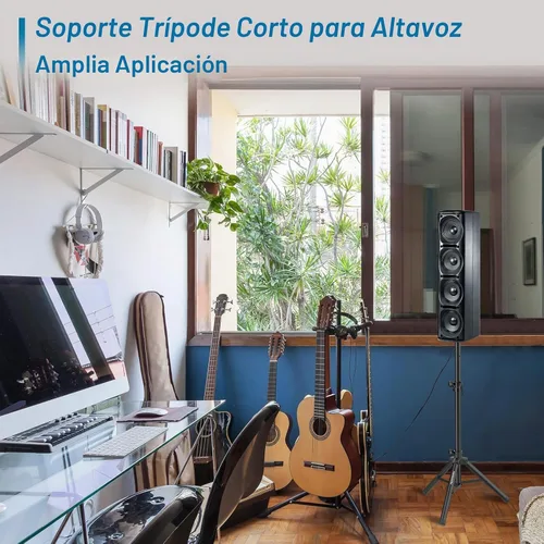 Vista 7 de Vondynote Par de soportes para altavoces de trípode de altura ajustable de 33.5 a 53.5 pulgadas, soporte delgado para mini altavoz, PA DJ, trípode