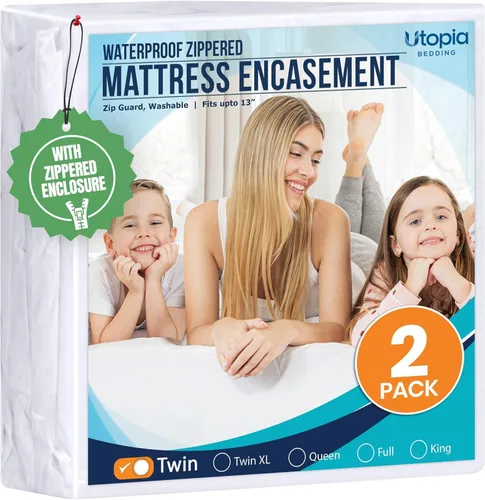 Vista 11 de Utopia Bedding - Protector de colchón Twin con zíper, 100% impermeable, a prueba de chinches y ácaros del polvo, funda para colchón absorbente de 6