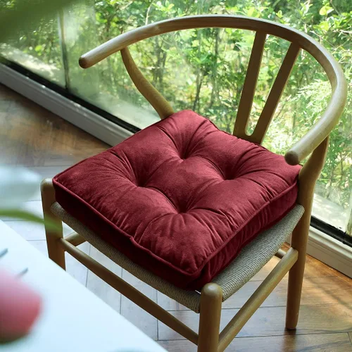Vista 11 de vctops Almohadillas de Silla de Terciopelo Suave con Lazos Cómodo Cojín de Asiento Sólido para Sillas de Comedor, Sillas de Oficina, Pisos de Madera